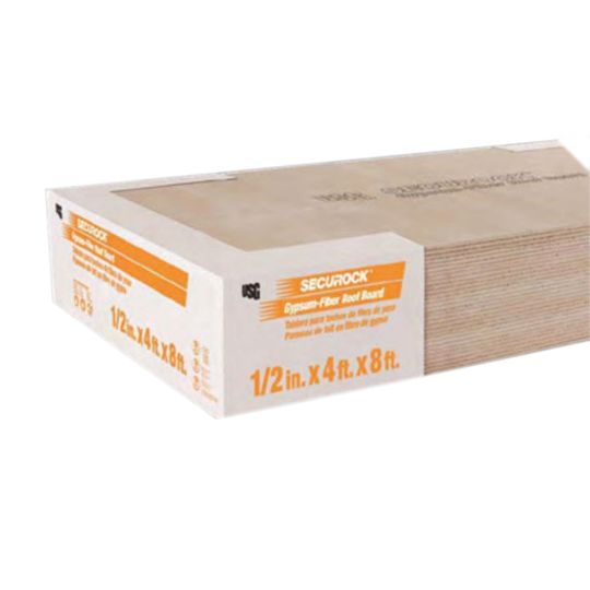 Secure Rock Johns Manville .25 in 4 ft x 4 ft SECUROCK® Gypsum-Fiber Roof Cover Board
