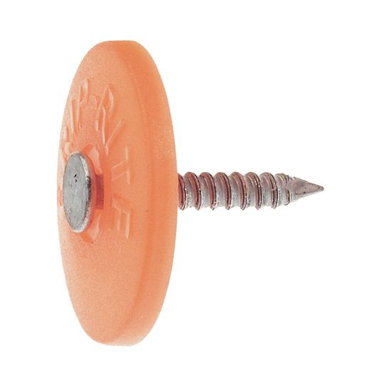 1" Grip-Cap® Ring Shank Round Plastic Cap Nails - Box of 2,000