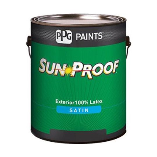 (76-110) Sun-Proof® Exterior House and Trim Satin Latex 100 Acrylic with White and Pastel Base - 1 Gallon Can