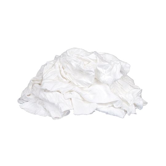 Recycled White T-Shirt Rags - 4 Lb. Bag