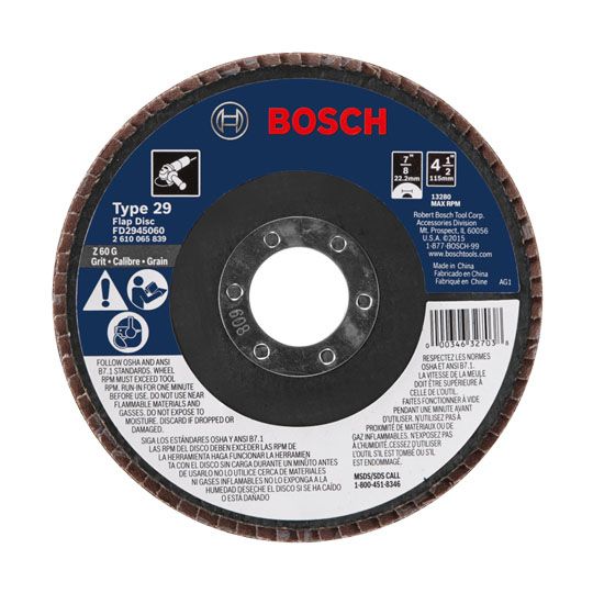 Bosch 4-1/2" x 7/8" Arbor Type 29 60 Grit Blending / Grinding Abrasive Wheel