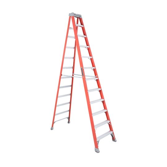 12' Fiberglass Step Ladder - 300 Pound Load Capacity