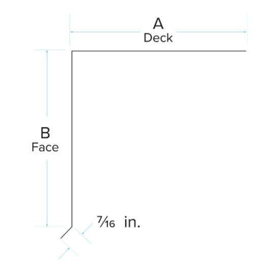 26 Gauge x 2" x 6" Galvanized Roof Edge