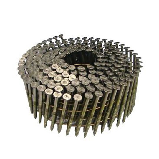 2-3/8" x .113 Pro-Fit 15° Round Head Wire Coil Collated Nails, Smooth Shank, Brite Coating - Carton of 3,000