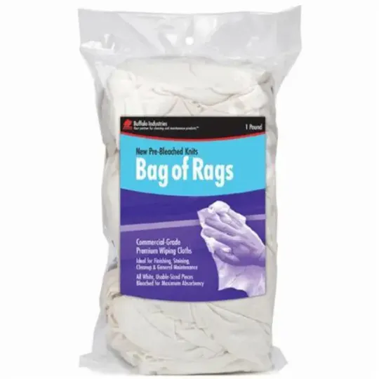 Buffalo White Tee Shirt Rags - 1 Lb. Bag