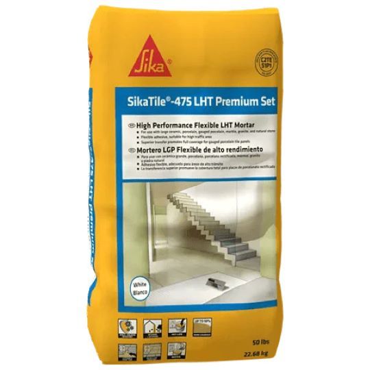 SikaTile -475 LHT Premium Set Tile Mortar - White - 50 Lb. Bag