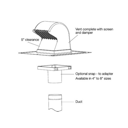 RV28 Series Goose Neck Roof Vent with Screen