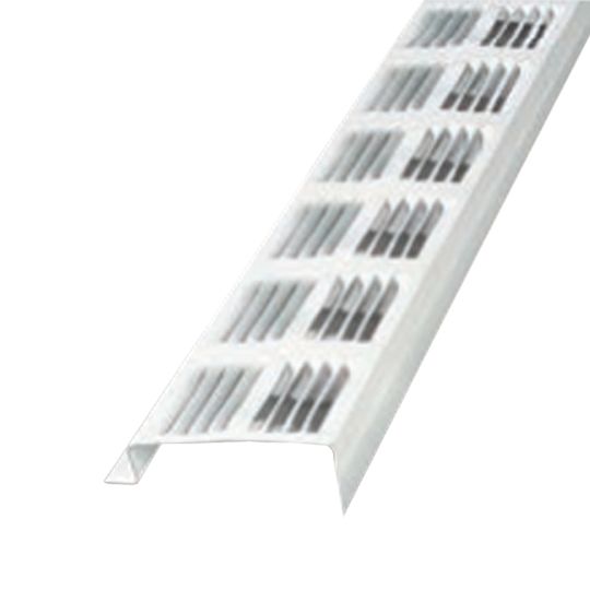 Louvered Aluminum Continuous Soffit Vent - New Construction Single Leg Return