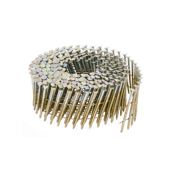 2-1/4" x .092 Ring Shank Electro-Galvanized 16° Round Head Wire Coil Siding Nails - Carton of 3,600