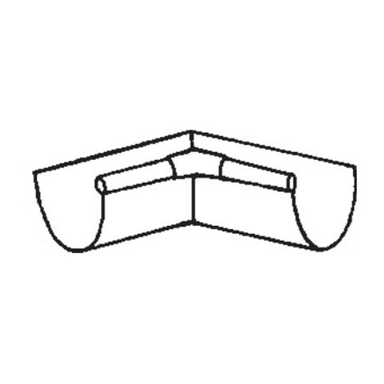 6" Half Round Inside Painted Aluminum 90° Miter