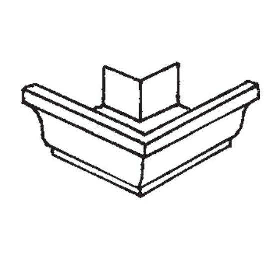 6" K-Style Outside Painted Aluminum 90° Box Miter