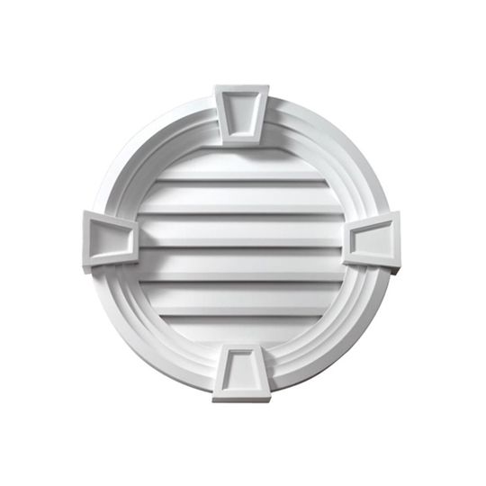 24" Decorative Round Louver with Decorative Trim & Keystones