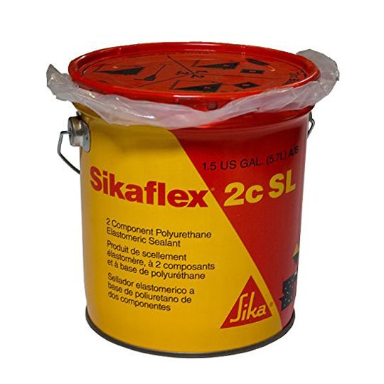 Sikaflex®-2c SL Self-Leveling Elastomeric Sealant with Pre-pigmented Limestone Grey Base - 1.5 Gallon Kit