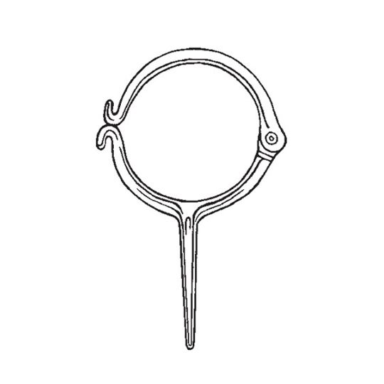 3" Plain Round Coppered Hinged Downspout Hook