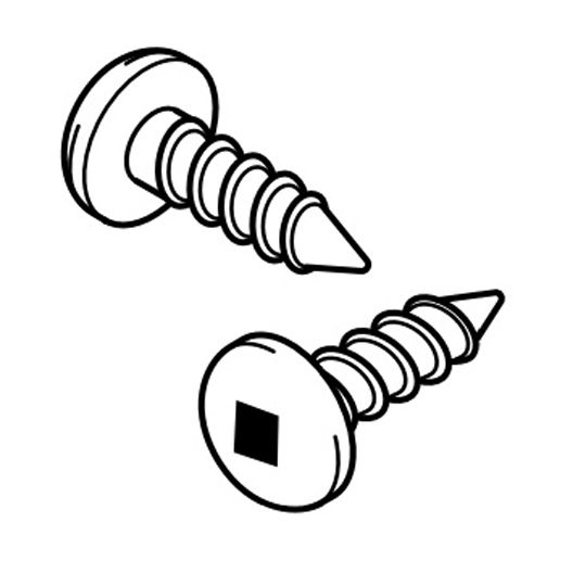 #6 x 3/8" Leaf Relief Stainless Steel Screw Pan Head with Square Drive Slot - Bag of 100