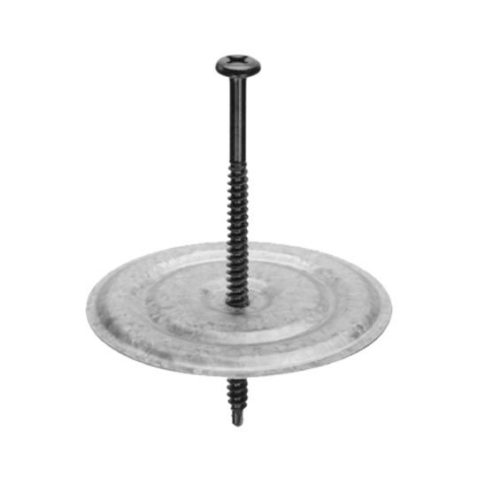 #12 x 7" DP Phillips Truss Head Fasteners with 3" Galvalume Insulation Plate - Carton of 200