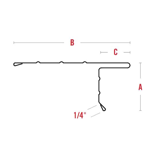 5" x 10' Style D Roof Edge with Hem