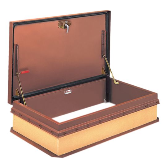 30" x 54" Type "NB" Galvanized Steel Curb Aluminum Cover Roof Hatch - Ship Stair Access