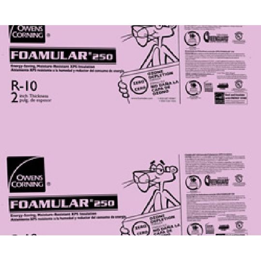 1/2" x 4' x 8' FOAMULAR® 250 Square Edge (SE) Extruded Polystyrene (XPS) Rigid Foam Insulation