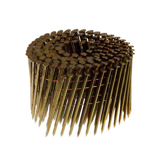 3" x .120" Smooth Shank Bright Coated 15° Wire Coil Nails - Box of 2,500