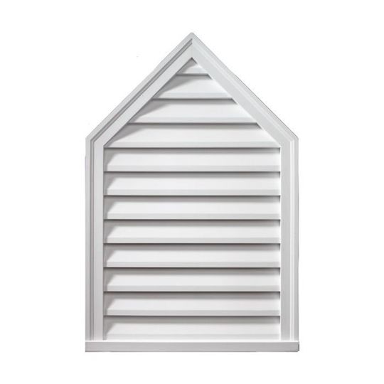18" x 36" Decorative Peaked Louver - Brickmould Style with 10/12 Pitch