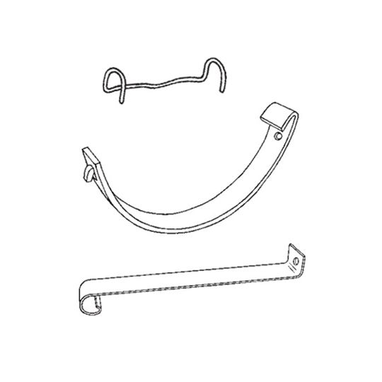 7" Half Round Mill Finish Aluminum Face Mount Hanger with Crossbar & Spring Clip