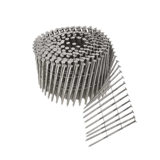 2-1/2" Stainless Steel Ring Shank Fiber Coil Siding Nails - Carton of 3,600