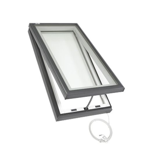 Electric "Fresh Air" Deck-Mounted Skylight with Aluminum Cladding & Laminated Low-E3 Glass