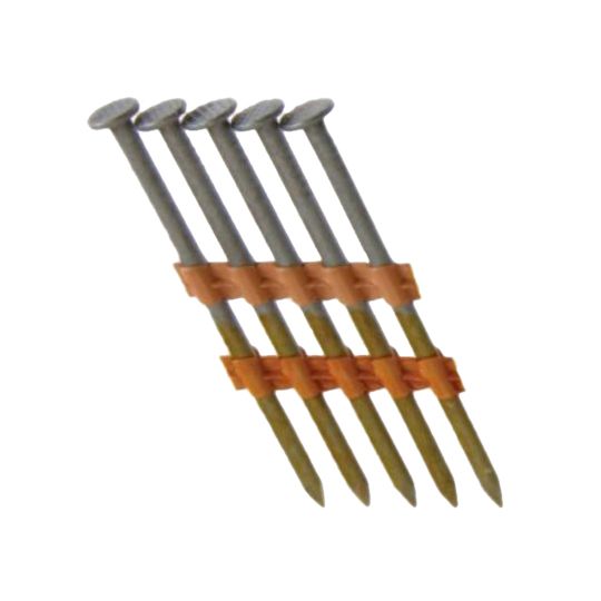 3-1/4" x .131" Smooth Shank Bright Coated 21° Plastic Strip Round Head Nails - Box of 4,000