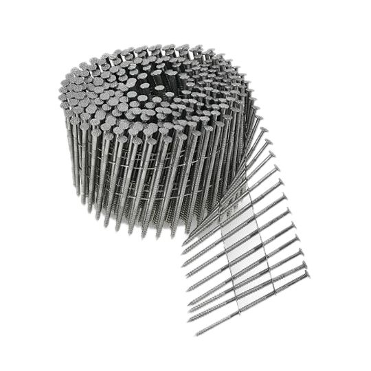 13 Gauge 2-3/16" Type 316 Stainless Steel Ring Shank Coil Siding Nails - Box of 1,800