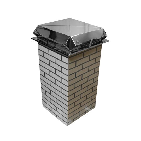 17" x 17" x 36" B-Vent Decorative Simulated Brick Chimney Housing Kit