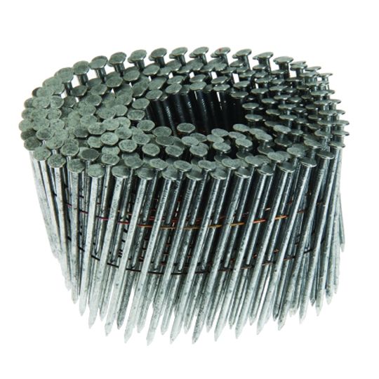 2-3/16" PrimeGuard MAX® Ring Shank Stainless Steel #304 15° Wire Weld Coil Nails - Box of 3,600