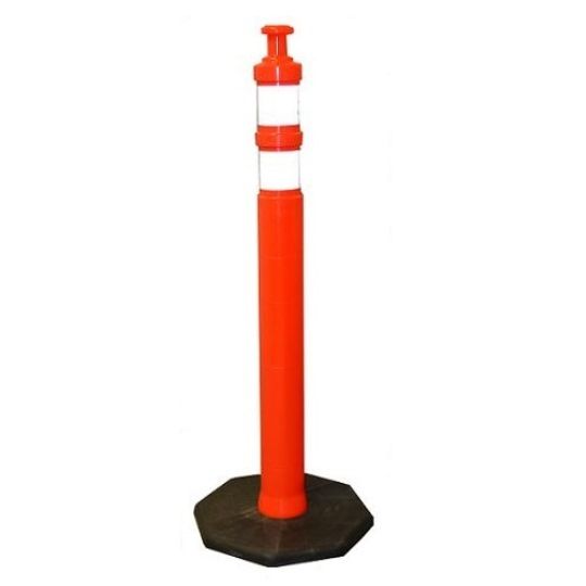 42" Delineator Post with 7# Base and 3M Reflective Tape