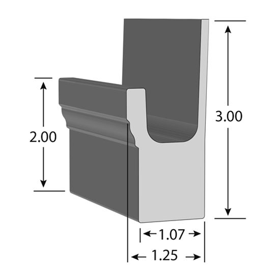 1-1/4" x 2" x 17' J-Channel Brick Moulding