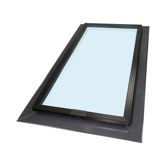 Size 2525 Model FGC Fixed Glass Classic Skylight LoE-340 Clear Tempered with Bronze Frame