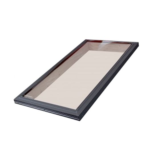 22.5" x 46.5" Curb Mount Aluminum Clear Poly Double Dome Skylight with Bronze Frame