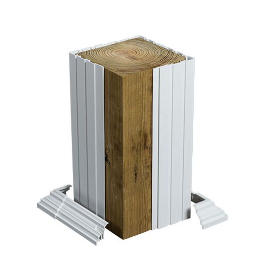 6" x 8-1/2' Fluted Square Column Clad - Bag of 4