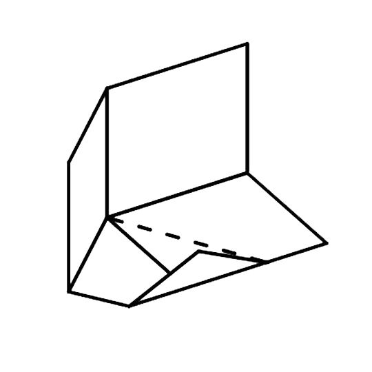 4" x 4" x 8" Left Hand Seamless Kick-Out Flashing - 130° Deflection