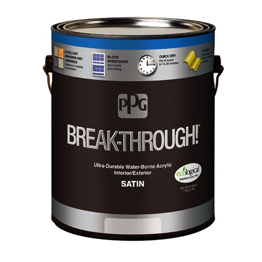 (V50-420) Break-Through!® 250 Interior/Exterior Satin Water-Born Acrylic with Midtone Base - 1 Gallon Can