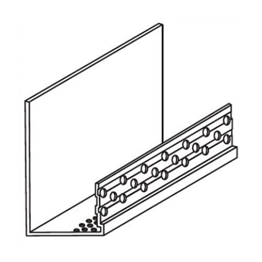 3/32" PB Starter Strip for 1" Insulation with Front Weep Holes - 2-1/4" Back Flange & Perforated Flange