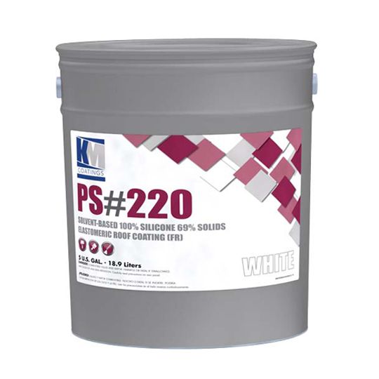 PS #220 Solvent-Based Silicone Elastomeric Roof Coating - 5 Gallon Pail