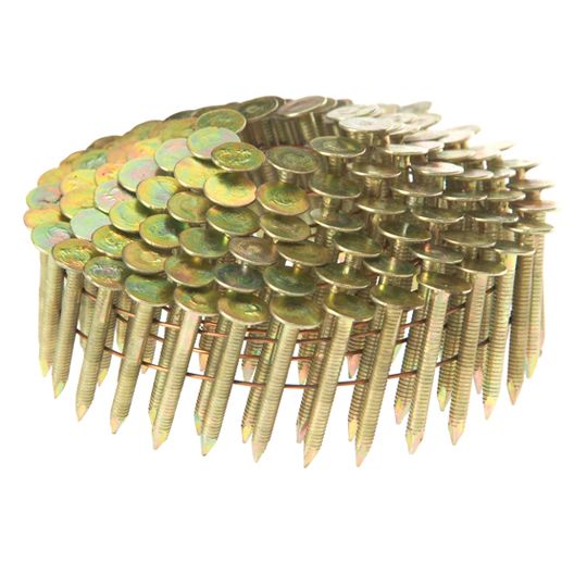 1-1/4" Ring Shank Hot-Dipped Galvanized 15° Coil Roofing Nails - Box of 7,200