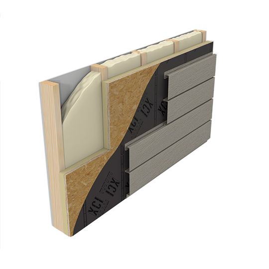 2.1" x 4' x 8' Xci NB Vertical Nailable Polyiso Insulation with CGF and 5/8" OSB