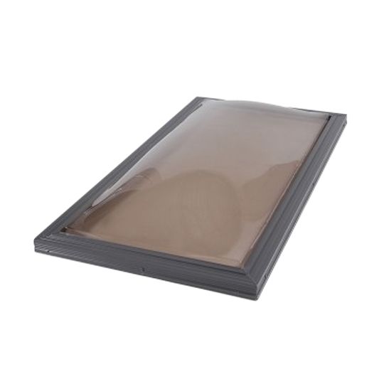 22.5" x 22.5" Miami Dade - Curb Mount Aluminum Bronze/Clear Lexan Skylight with Bronze Frame