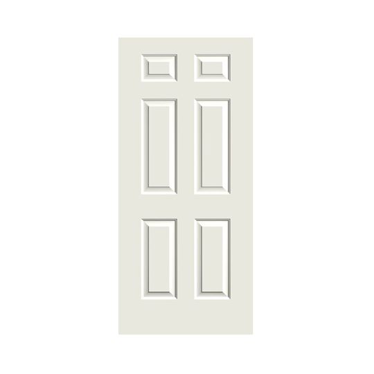 Traditions Steel Style No. TS210 6-Panel Flush Door 3068 RHSI 20-Minute Fire-Rated