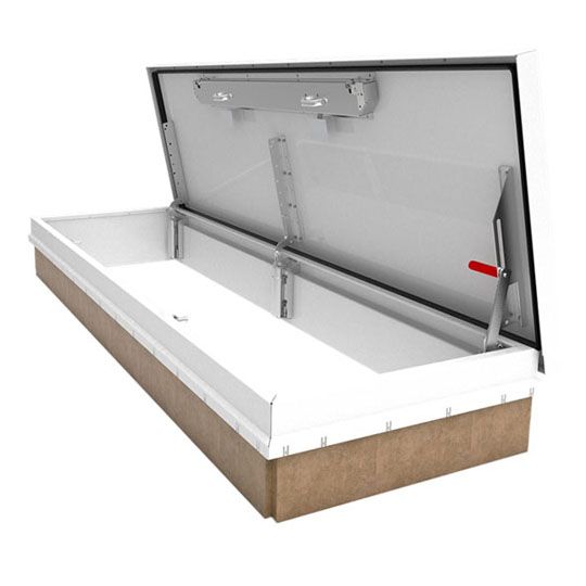 36" x 36" Galvanneal Steel Personnel™ White Powder Coat Oxide Single Wall Roof Hatch