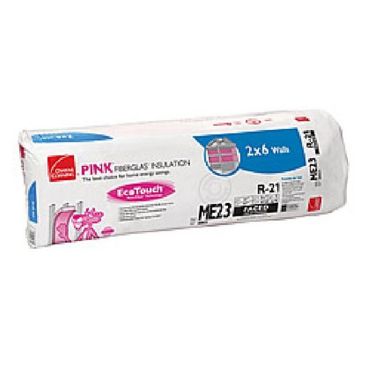 5-1/2" x 15" x 105" R-21 K27 EcoTouch® PINK® Fiberglas™ Unfaced Batt Insulation with PureFiber® Technology - 87.5 Sq. Ft. Bag