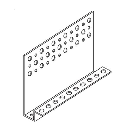 1/16" Universal Starter Strip for 1" to 4" Insulation with Drain Holes - 2-7/8" Back Flange & Perforated Flange