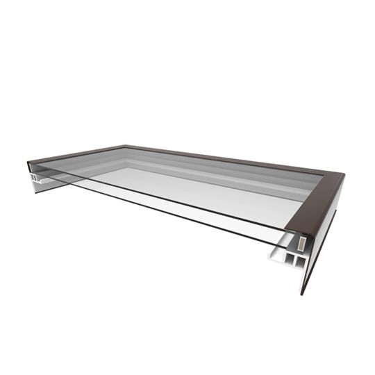 2 x 4 Model-2650 Frame-5842 Fixed Curb Mount Skylight - Tempered Glass/Tempered Glass Clear/Clear Low E Argon PVC/Aluminum Frame