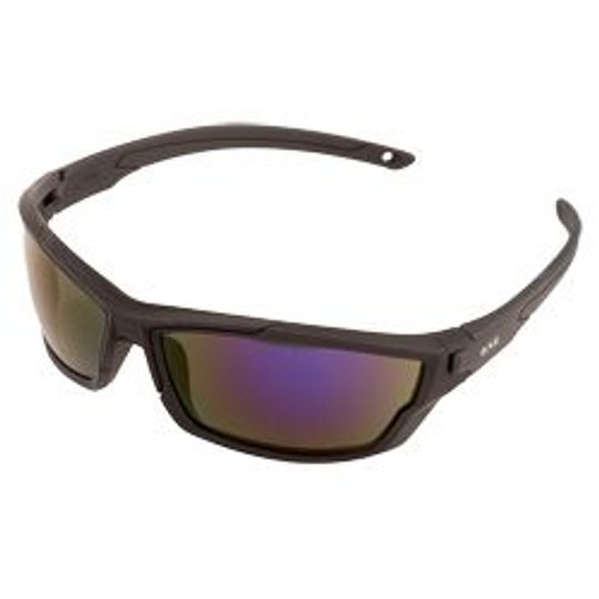 Model 18032 Outride Rubber Blue Mirror Safety Glasses Black